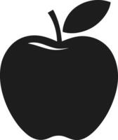 Apple Silhouette with Leaf - Minimal for Back to School Designs vector