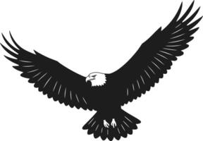Bald Eagle Soaring Silhouette - Majestic Bird in Flight vector