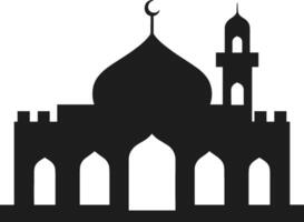 Islamic Mosque Silhouette - Elegant Religious Architecture for Ramadan and Eid vector