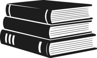 Stack of Books Silhouette for Back to School and Learning Concepts vector