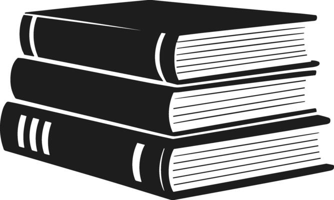 Stack of Books Silhouette for Back to School and Learning Concepts