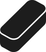 Rounded Eraser Silhouette - Minimal School Supply Icon for Back to School Projects vector