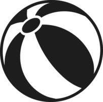 Simple Beach Ball Silhouette - Summer Fun Inflatable Icon Illustration vector