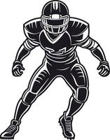 Powerful American Footballer in Action Available on EPS File vector
