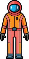 Lone Astronaut Standing in Full Space Suit Available on EPS File vector