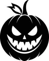 Evil Jack O Lantern Face Silhouette with Halloween Mood Available on EPS File vector