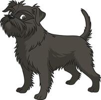 Cute Affenpinscher Dog with Playful Expression Available on EPS File vector