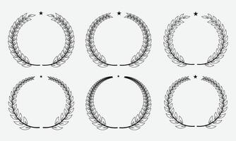 Classic Laurel Wreath Set for Award Badges Certificates and Elegant Recognition set Designs vector