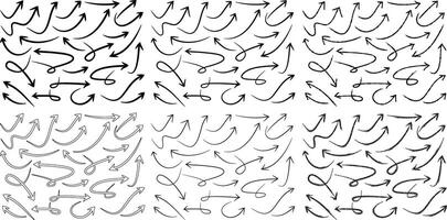 Hand Drawn Curved Arrow Collection Creative Sketch arrow Set for Notes Infographics Diagrams and Visual Highlights vector
