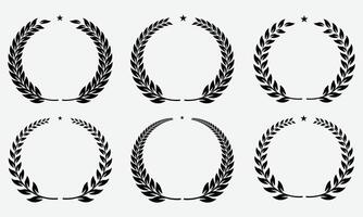 Classic Laurel Wreath Set for Award Badges Certificates and Elegant Recognition Designs set vector
