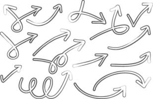 Hand Drawn Curved Arrow Collection Creative Sketch arrow Set for Notes Infographics Diagrams and Visual Highlights arrow set vector