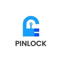 p lock and security icon logo design template vector