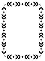 Elegant black leafy corner border design on white background for invitation or frame vector