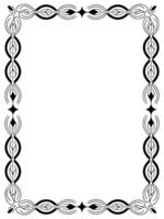 Elegant black and white Celtic knot border frame design with ornamental symmetric line pattern vector