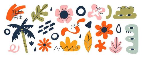 Big set of hand drawn various shapes and doodle objects vector