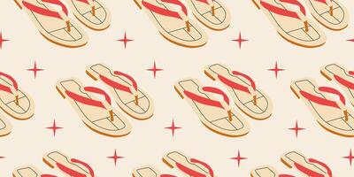 Seamless pattern with beach sandals vector