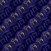Seamless geometric pattern with diagonal grid with wavy distorted, deformed squares. Outline contour geometric shapes in grunge style. vector