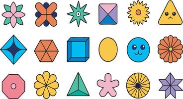A set of geometric shapes vector