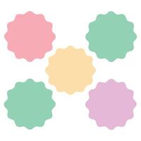 Pastel Colored Sun Shapes Geometric Design Elements for Spring and Easter Projects vector