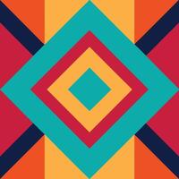 Vibrant multicolored diamonds overlap in an abstract geometric pattern creating a symmetrical visual vector