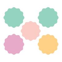 Pastel Color Palette Collection of WavyEdged Shapes on White Background Design Element vector