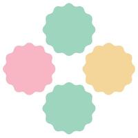 Wavy Pastel Shapes Arranged in Floral Design, Mint, Pink, and Cream Color Scheme vector