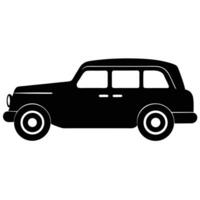 Black Silhouette of a Vintage Car with Rounded Features and Classic Design vector