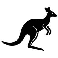 Minimalist Silhouette of a Standing Kangaroo on a White Background, Side View vector