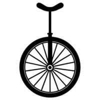 Stylized Black Unicycle Illustration Single Wheel, Seat, Spokes, Balancing Art vector
