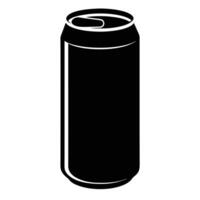 Black Soda Can Simple Beverage Container Illustration on White Background vector