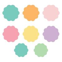 Pastel Wavy Circle Shapes in Various Colors, Elements on White Background vector