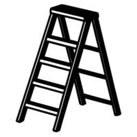Isolated Black Folding Ladder Illustration on White Background for Home Improvement Projects vector
