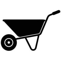 Black and White Illustration of a Wheelbarrow Tool for Garden or Construction vector