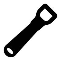 Black Silhouette of a Hollow Handle Tool on White Background vector