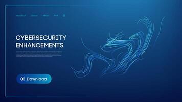 Glowing abstract blue lines representing cybersecurity enhancements vector