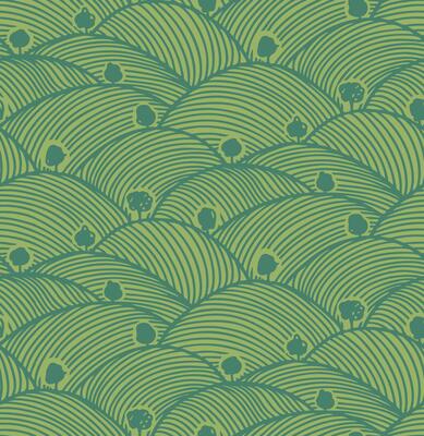 Vineyard Pattern field farm texture. Wine agriculture background wheat rice design . Lush organic green landscape illustration evokes eco plantation. Seamless top view of farmland stripes.