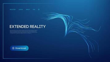 Abstract glowing lines representing extended reality innovations vector