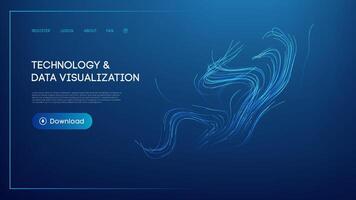 Abstract glowing blue lines illustrating technology and data visualization concepts vector