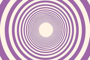 Black and white optical illusion with spiral vortex and concentric swirl. Hypnotic tunnel with radial lines and circular ripple background. Psychedelic whirlpool design with geometric burst and vector