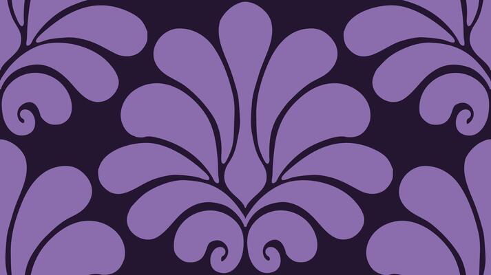 Pattern purple damask gothic floral wallpaper royalty background. Seamless ornate rococo design evokes medieval elegance. Ideal for luxury interiors, invitations, and decorative arts.