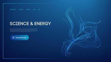 Science and energy theme with intricate flowing blue line patterns vector