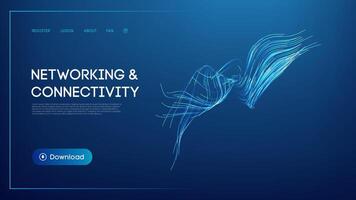 Networking and connectivity concept with flowing abstract lines vector