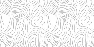Topographic seamless map pattern with contour lines. mountain texture of organic terrain with geographic elevation design. Hiking trail and tree outlines form tileable nature wallpaper concept. vector