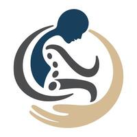 A logo design featuring a person receiving supportive care vector