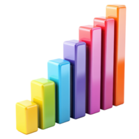 Colorful block chart showing progressive growth in a business context, Transparent Background png