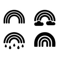 Rainbow icons collection for weather and nature design themes vector