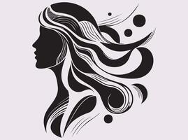 Geometric Female Form in Bahu Style Silhouette with Artistic Abstract Line Drawing vector