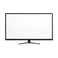 Modern black television screen set on a minimalist stand in a bright room with ample natural light during the afternoon, Transparent Background png