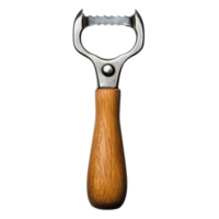 Unique bottle opener with a wooden handle designed for easy grip and twist during gatherings or casual evenings at home, Transparent Background png