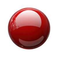 Bright red circular object reflecting light surrounded by greenery, creating a vibrant visual appeal, Transparent Background png